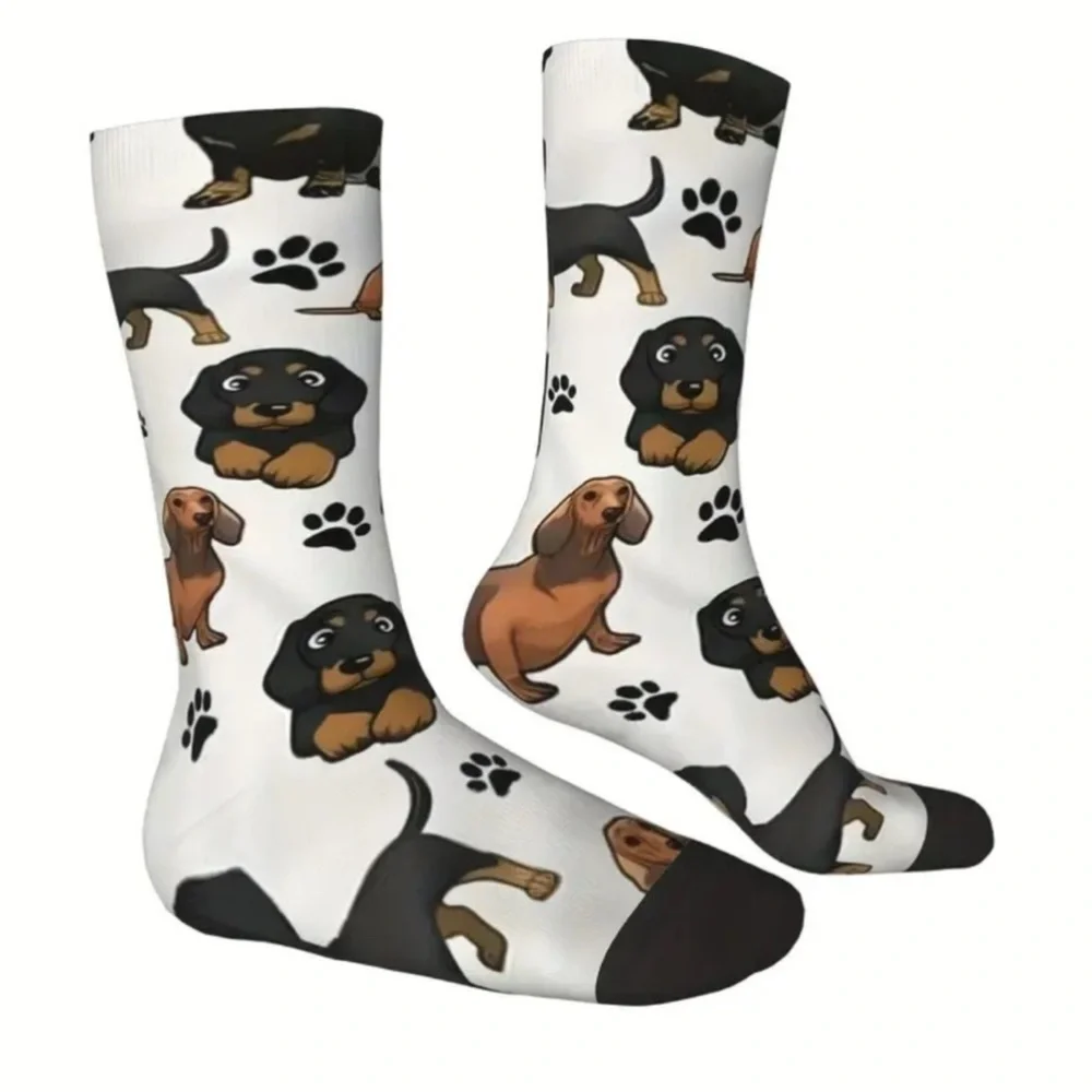 Dachshund Doxie Weiner Sausage Dog Novelty Crew Tube Socks Unisex Men’s Women’s - Picture 5 of 14